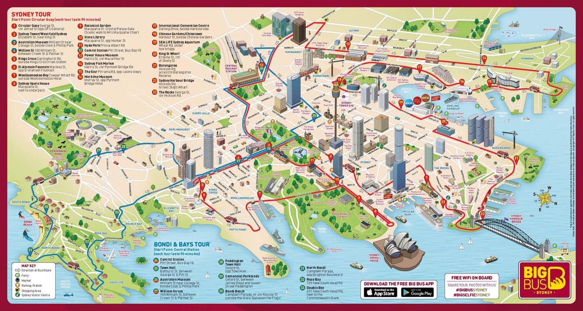 悉尼跳上跳下地图