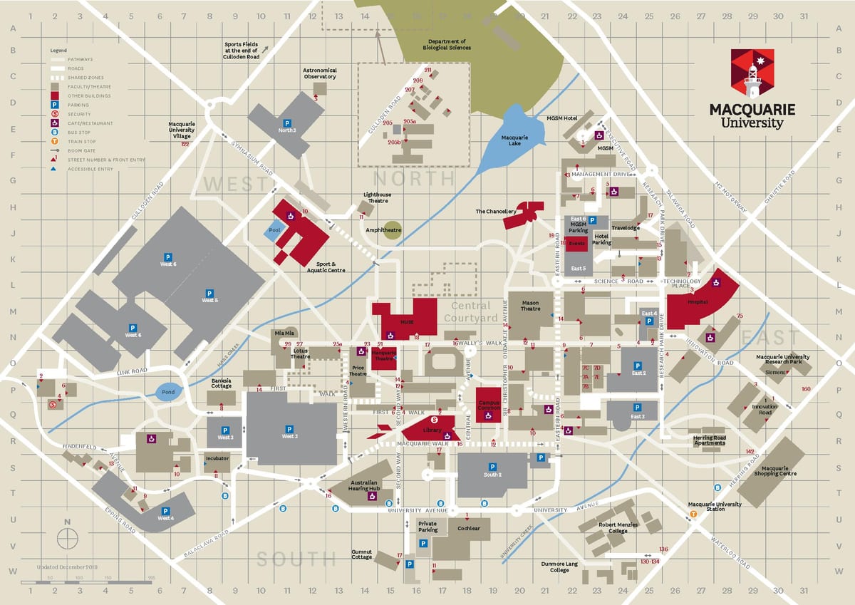 麦夸里大学校园地图