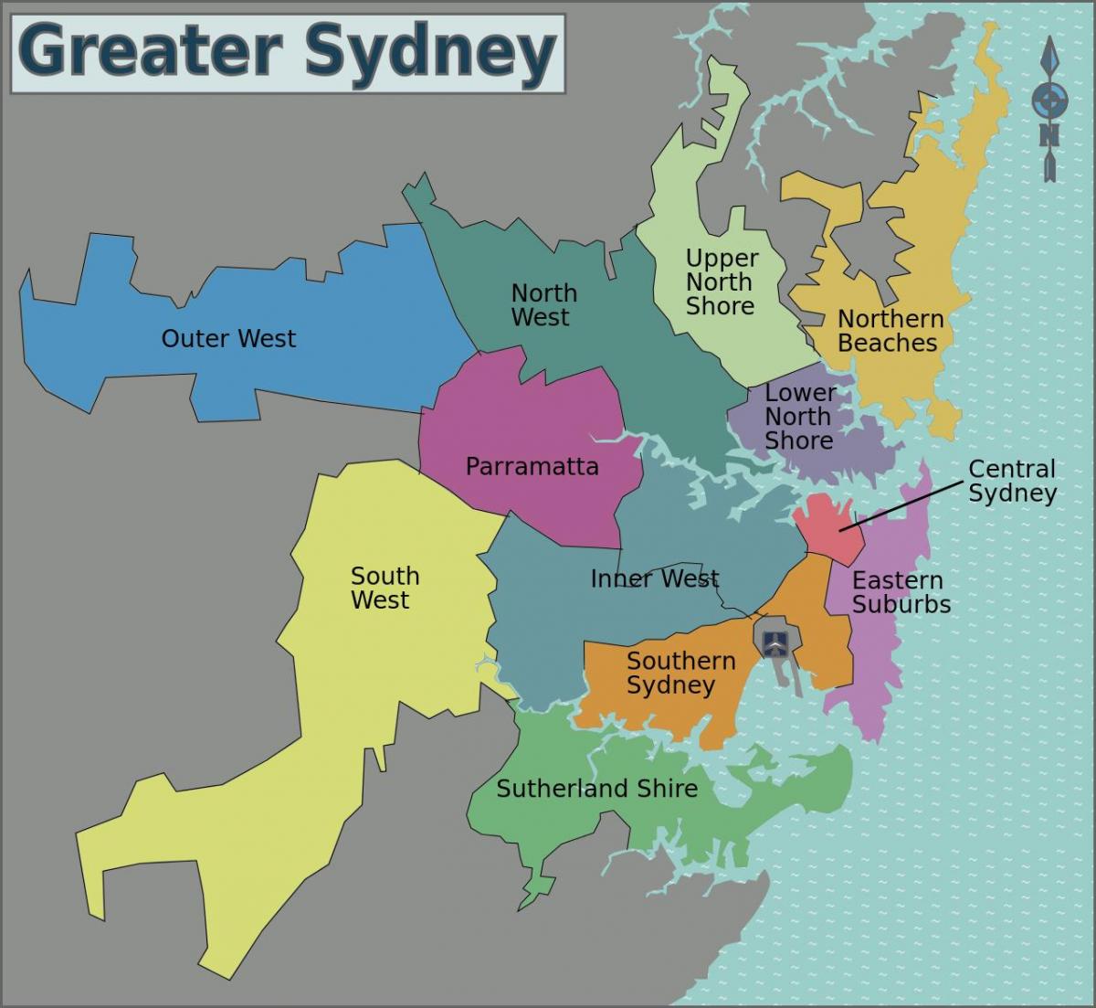 地图的北悉尼
