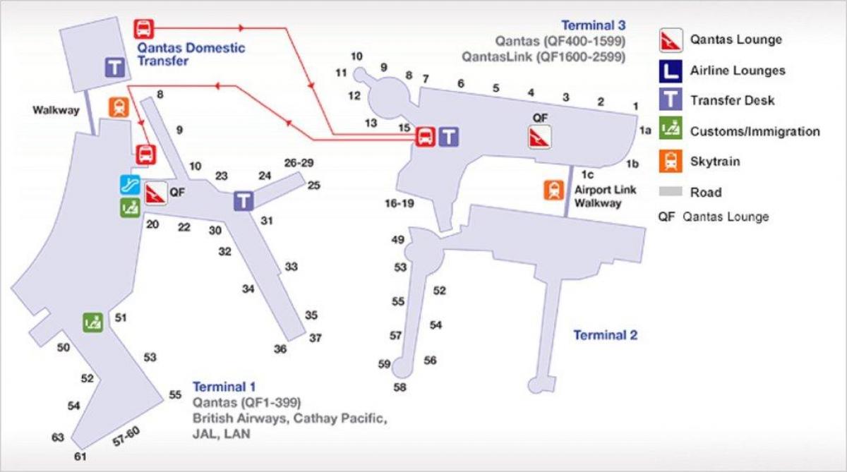 悉尼机场的地图