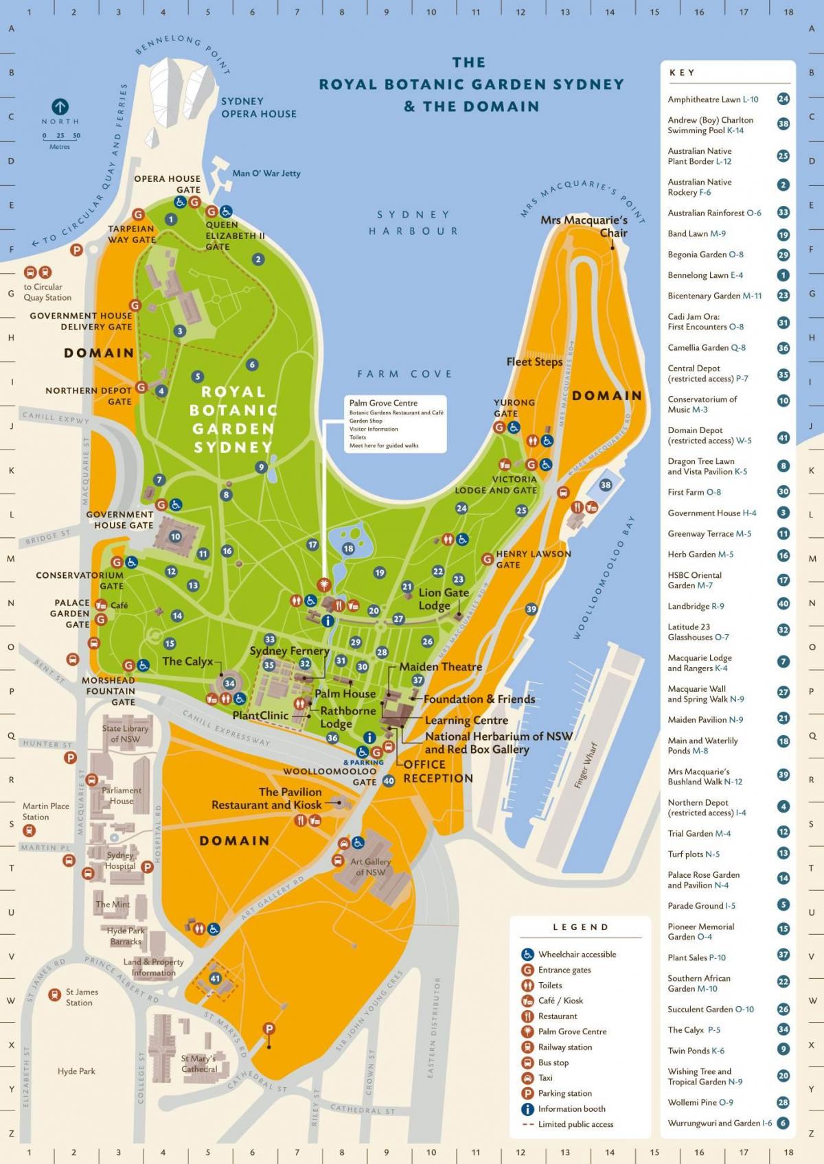 皇家植物园悉尼的地图