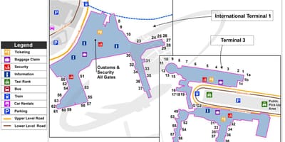 悉尼国际机场摄取的地图