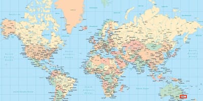 悉尼的世界地图上