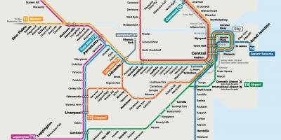 悉尼的火车线地图